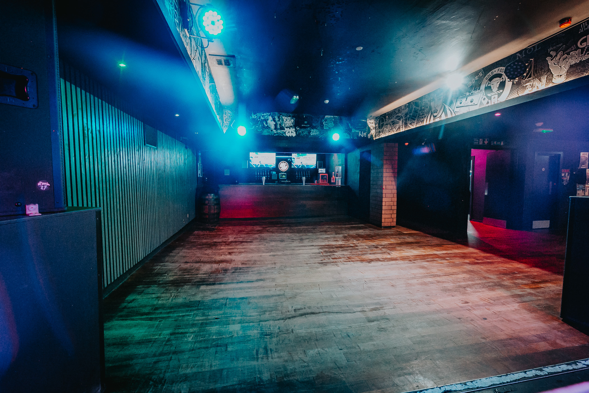 The Attic stage ready for a show